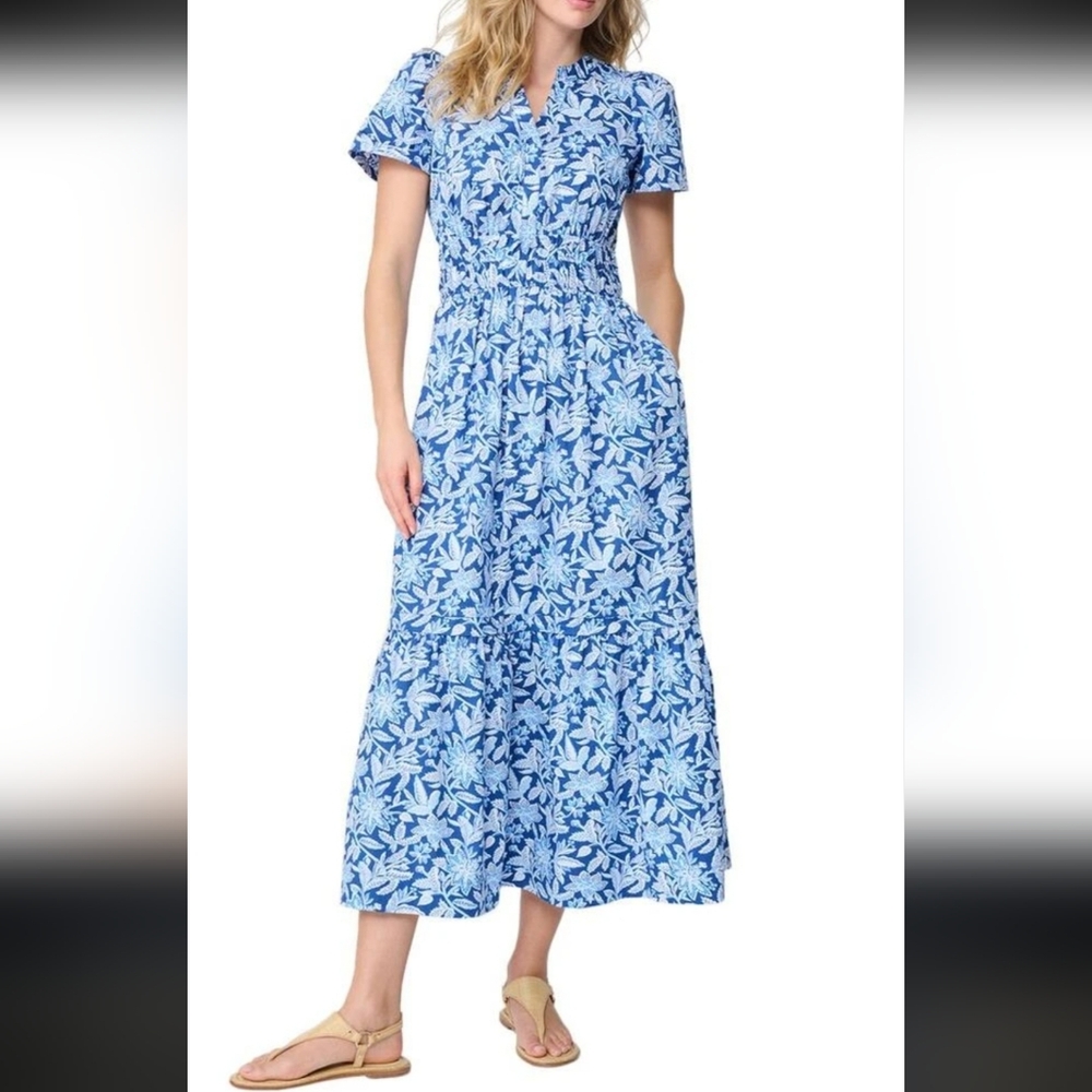 J. McLaughlin Blue Floral‎ Maxi Dress